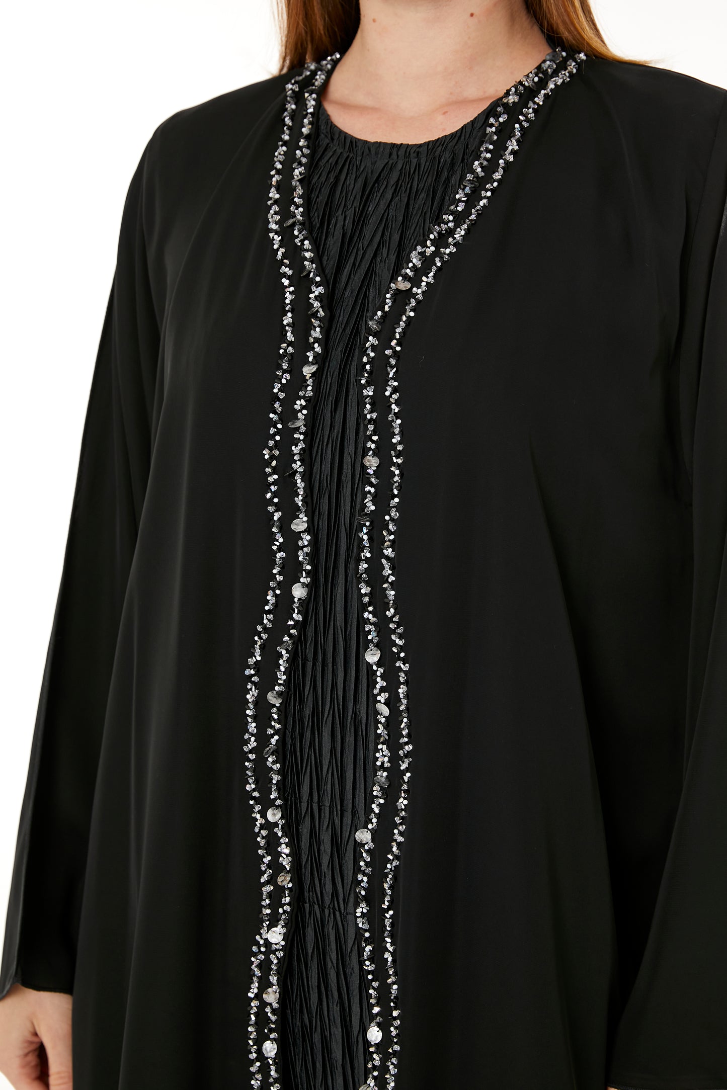 Copy of Dark Blue Korean Nida Hand Embellished Abaya (8105251832035)