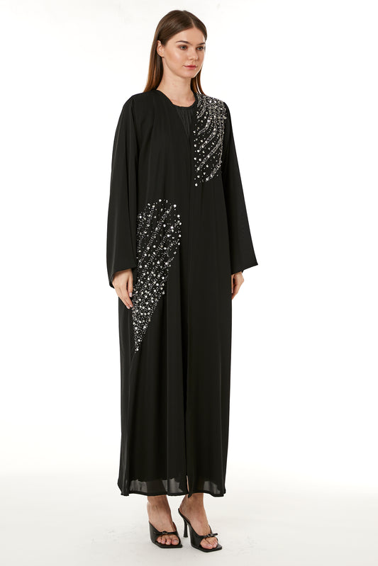 Copy of Orange Korean Nida Hand Embellished Abaya (8105252815075)