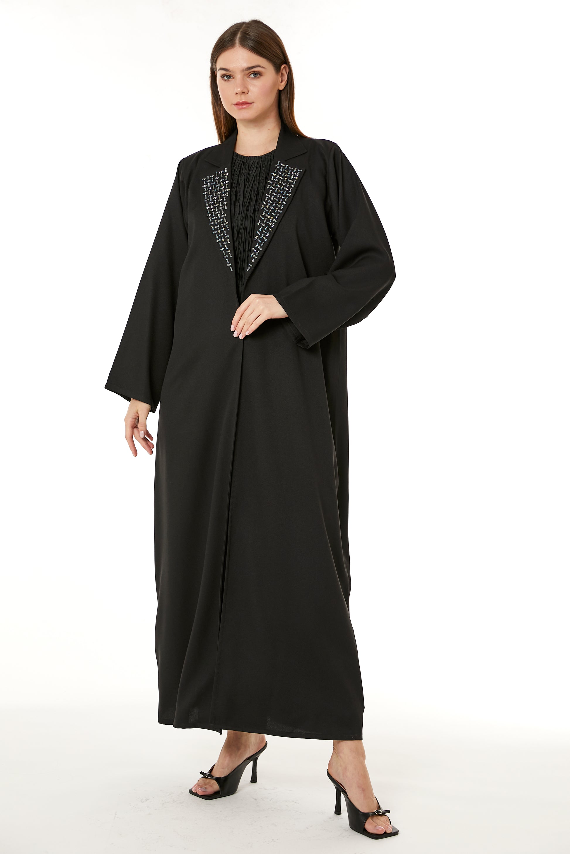 Copy of White Barbie Crepe Embroidered Abaya (8105253306595)