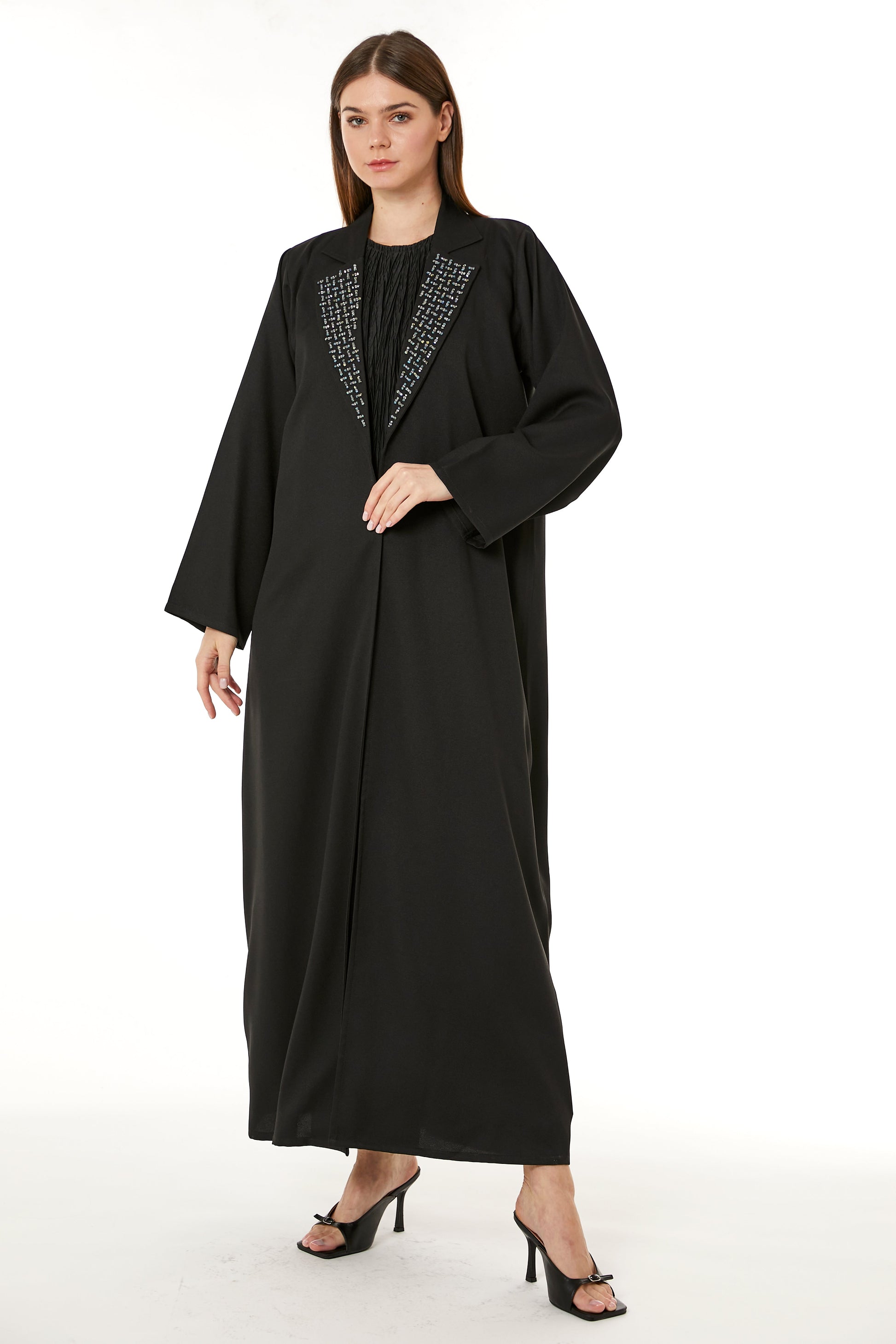 Copy of White Barbie Crepe Embroidered Abaya (8105253306595) (8151251189987)