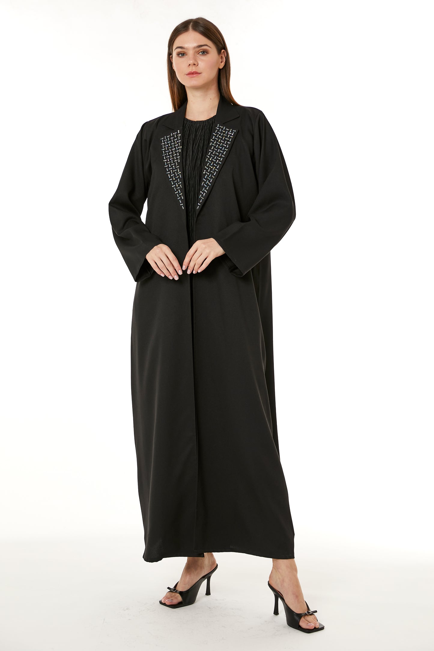 Copy of White Barbie Crepe Embroidered Abaya (8105253306595)