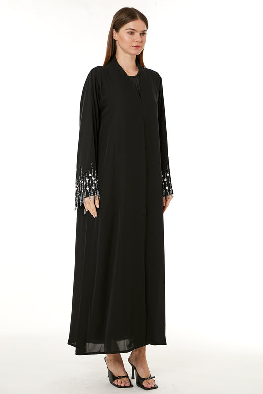 Copy of Blue Korean Nida Hand Embellished Abaya (8105256157411)