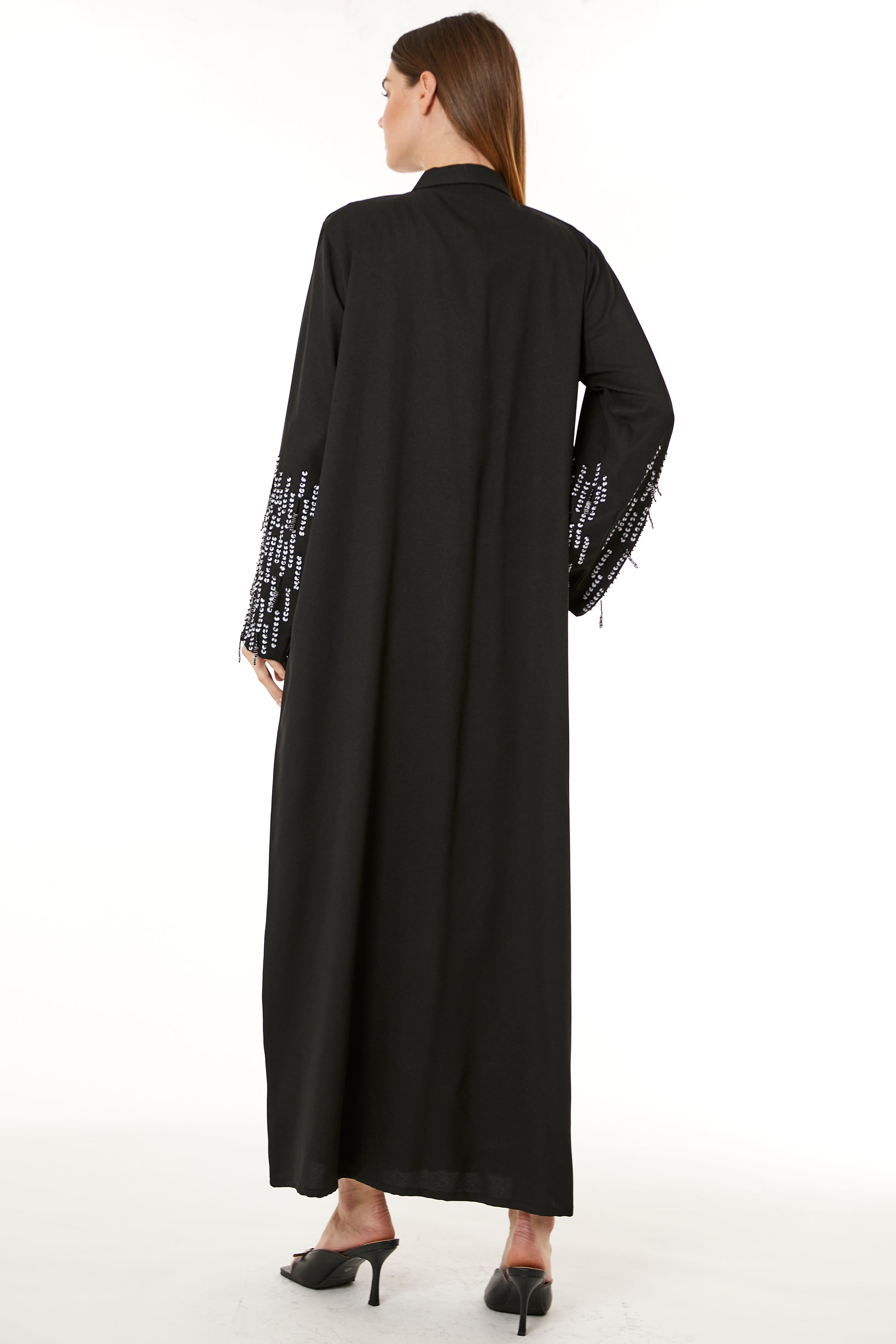 Copy of Blue Korean Nida Hand Embellished Abaya (8105256747235)