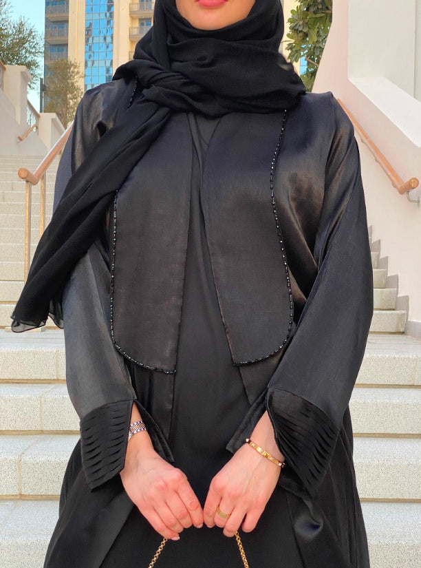 MOiSTREET Rotana Shimmer Abaya set with Underdress & Sheila (6701418610872)