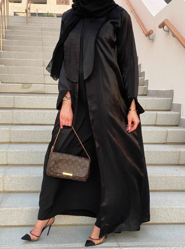 MOiSTREET Rotana Shimmer Abaya set with Underdress & Sheila (6701418610872)