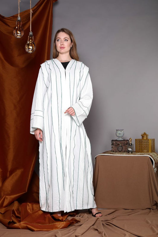 Shop White Flayer Abaya (6701403340984)