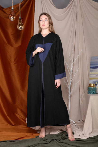 Triangular heart with Piping Abaya for Women (6701404029112)