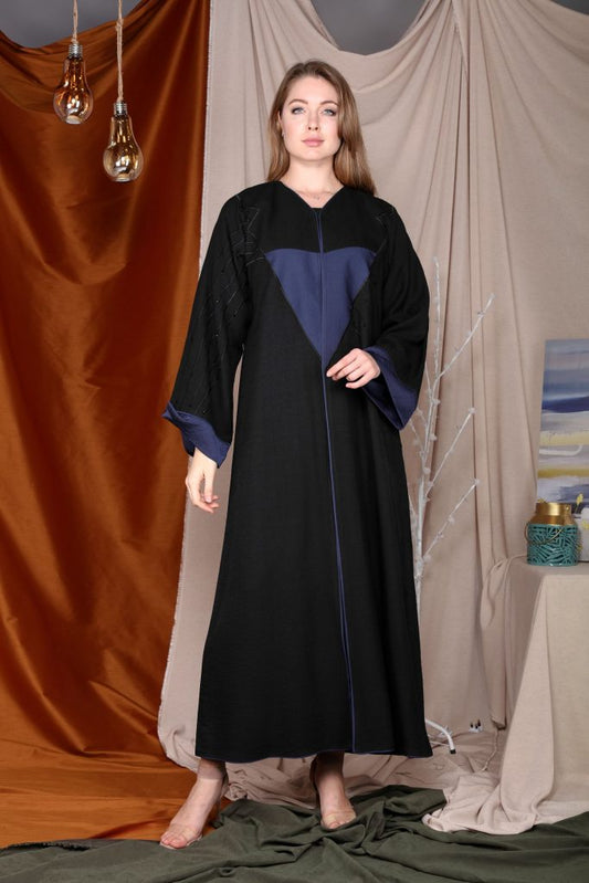 Triangular heart with Piping Abaya (6701404029112)