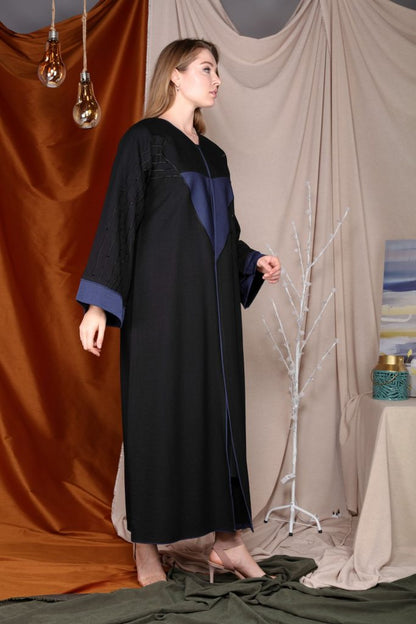 Triangular heart with Piping Abaya for Women (6701404029112)