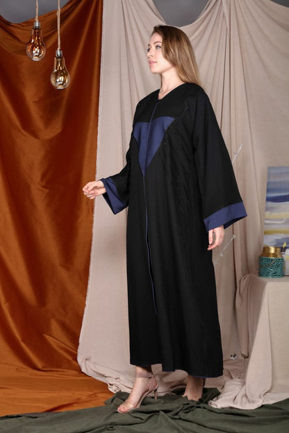 Triangular heart with Piping Abaya for Women (6701404029112)