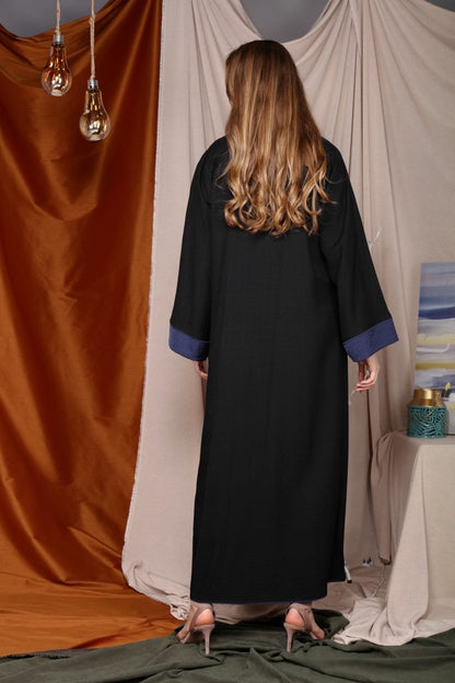 Triangular heart with Piping Abaya for Women (6701404029112)