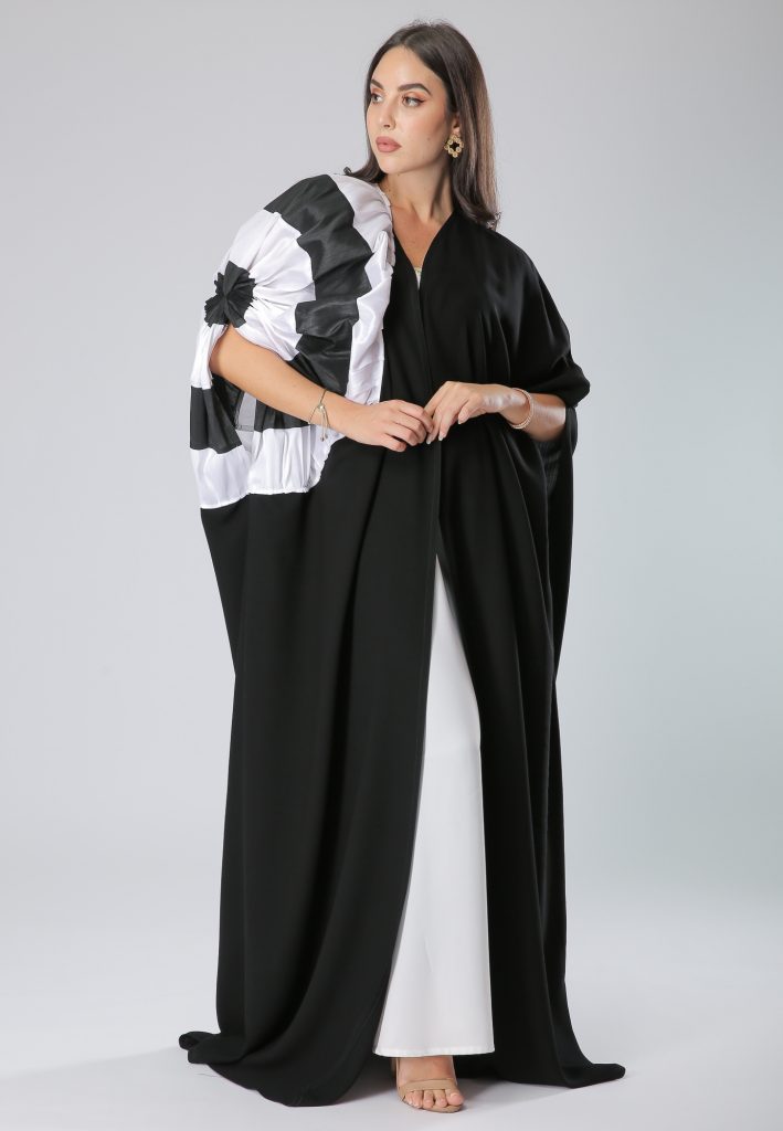 Frill Flower Shoulder Abaya (6701400752312)