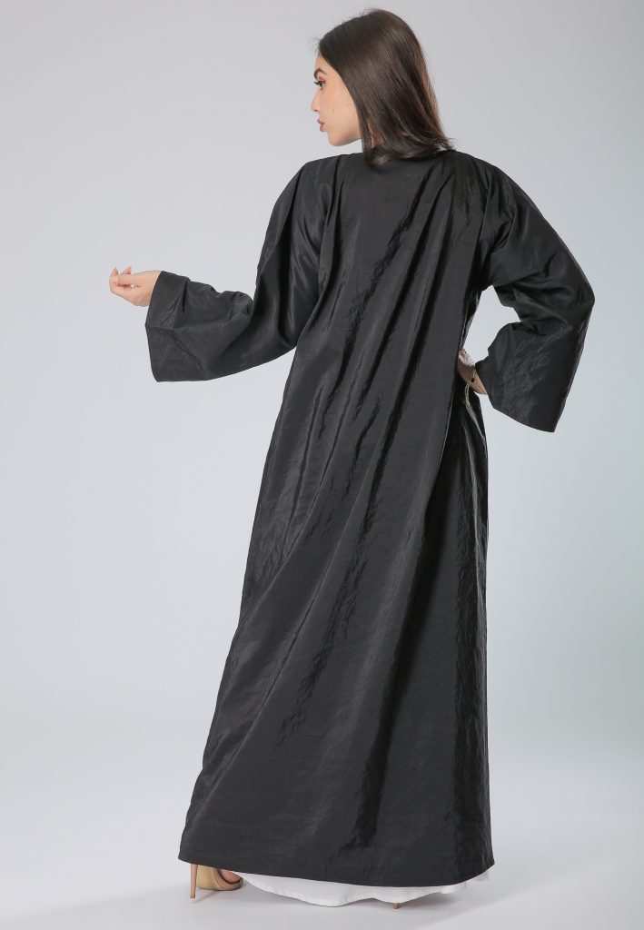 Floral Buttoned Front Abaya (6701400981688)