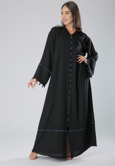 Cloth Buttons Lace Abaya (6701401145528)