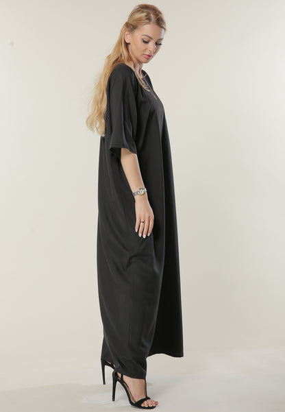 MOiSTREET Solid Black Under Abaya (6701413826744)