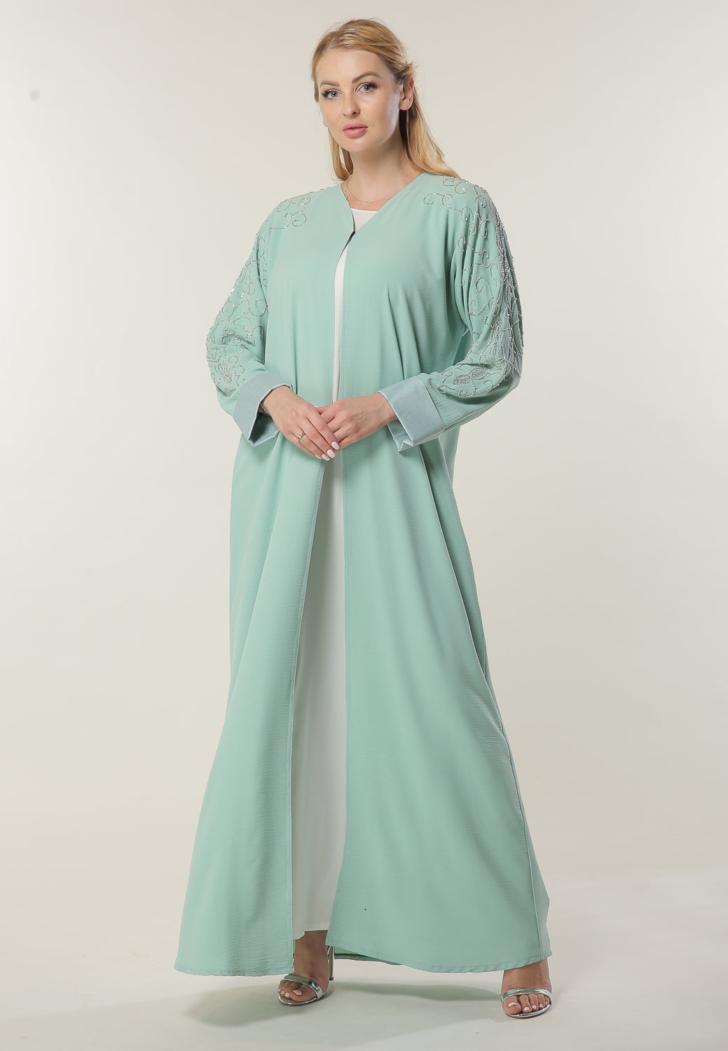 Shop Handwork Seagreen Abaya (6701412384952)