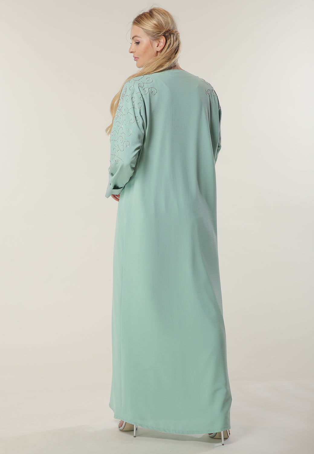 MOiSTREET Handwork Seagreen Abaya (6701412384952)