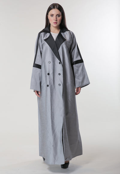 Shop Grey Coat Style Abaya (6701414482104)