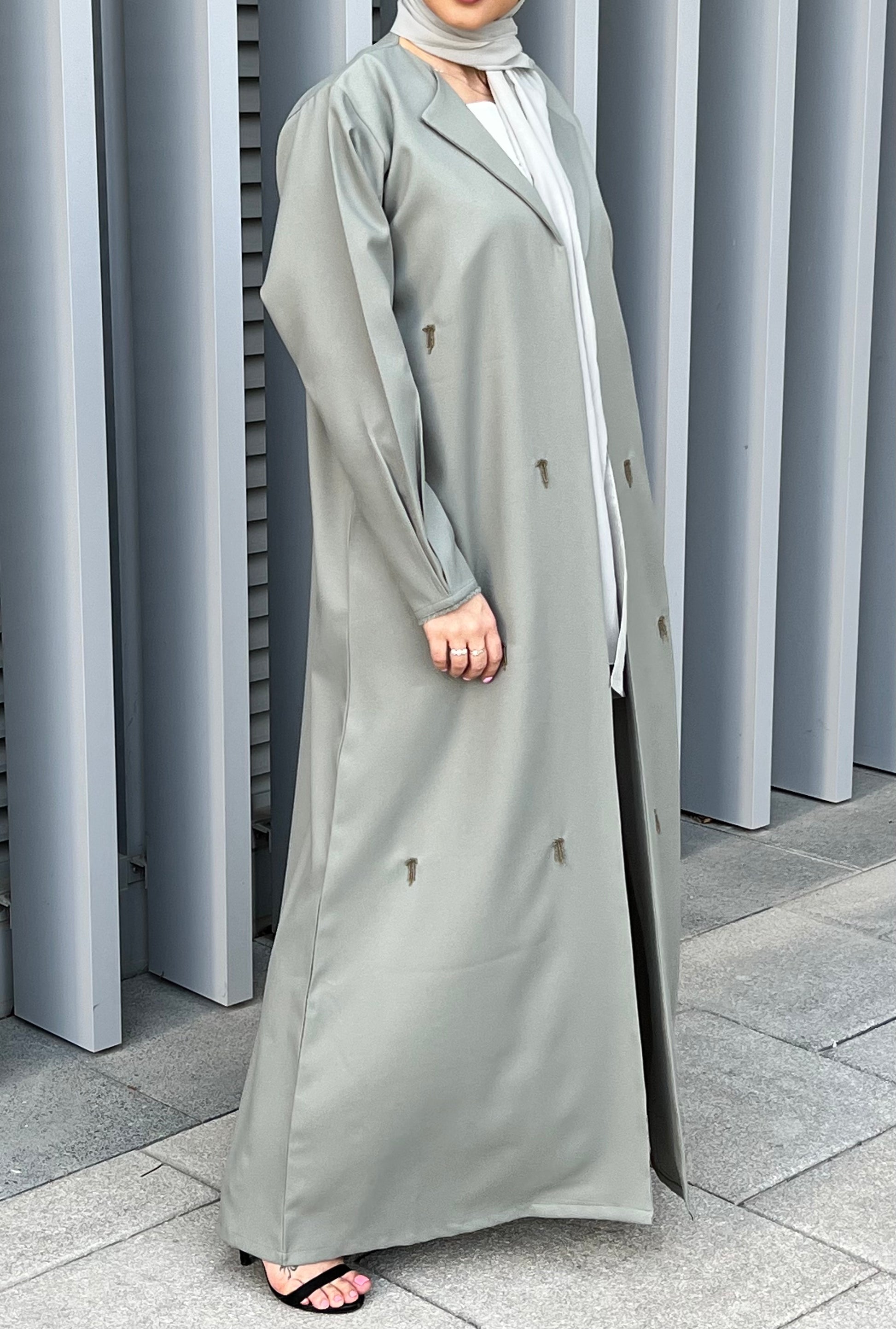 MOiSTREET Polyester Green Abaya (7633741218019)