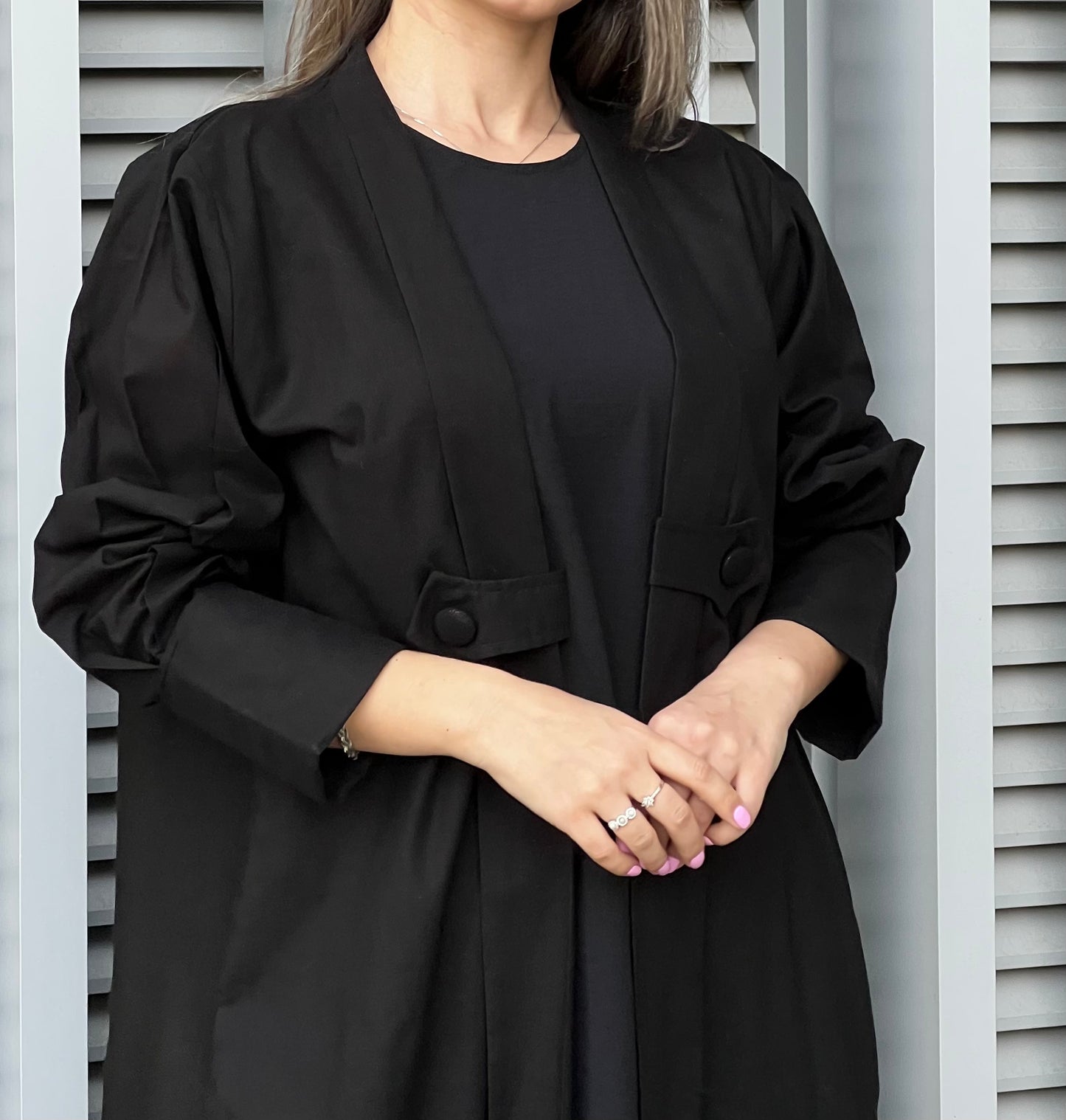 MOiSTREET Black Linen Abaya (7634758729955)