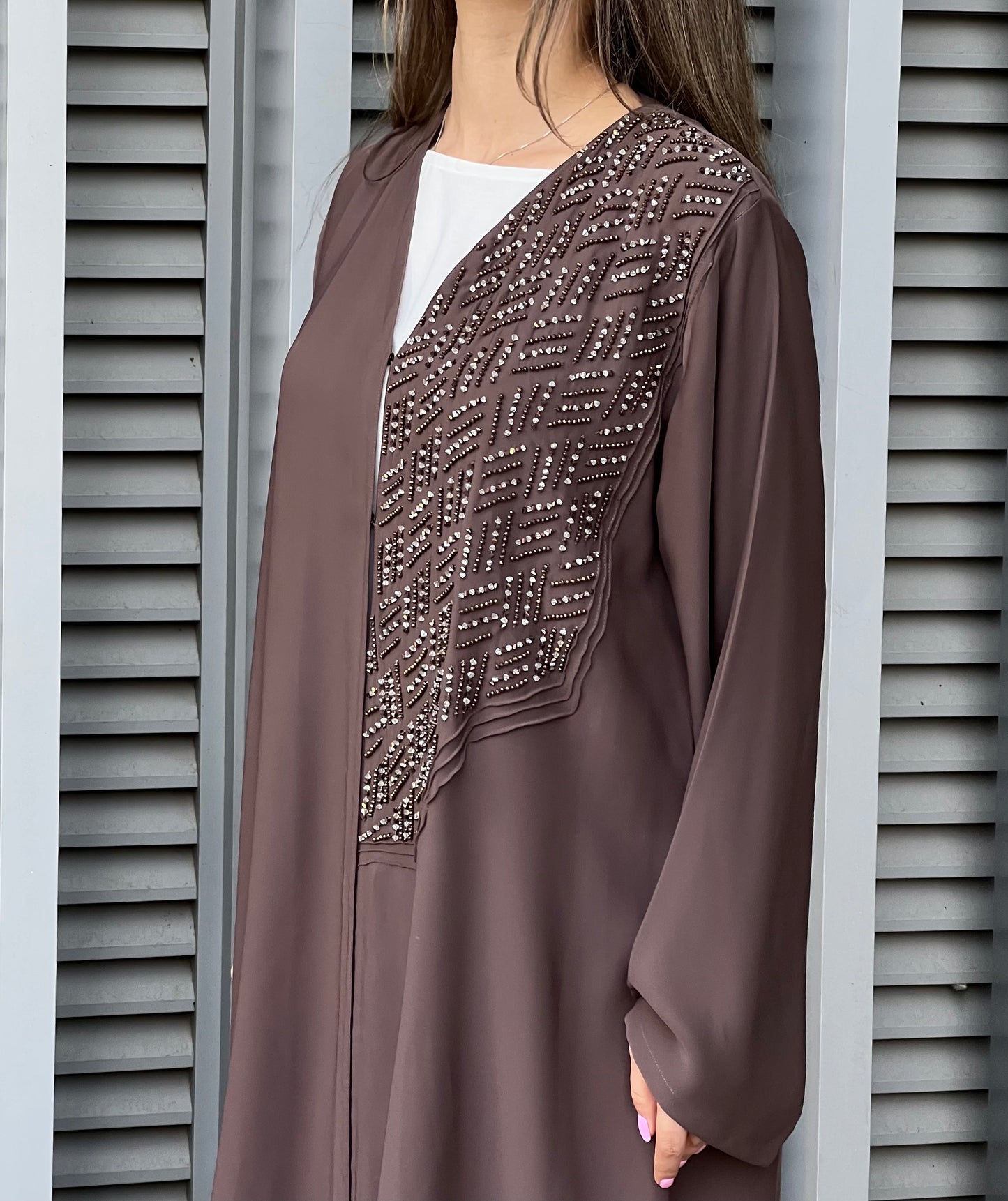 MOiSTREET Korean Nada Brown Abaya (7633753014499)