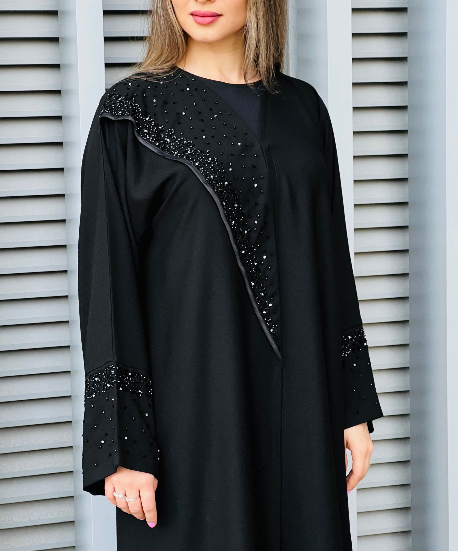 Copy of MOiSTREET Embroidered Korean Crepe Black Abaya (7634500518115)