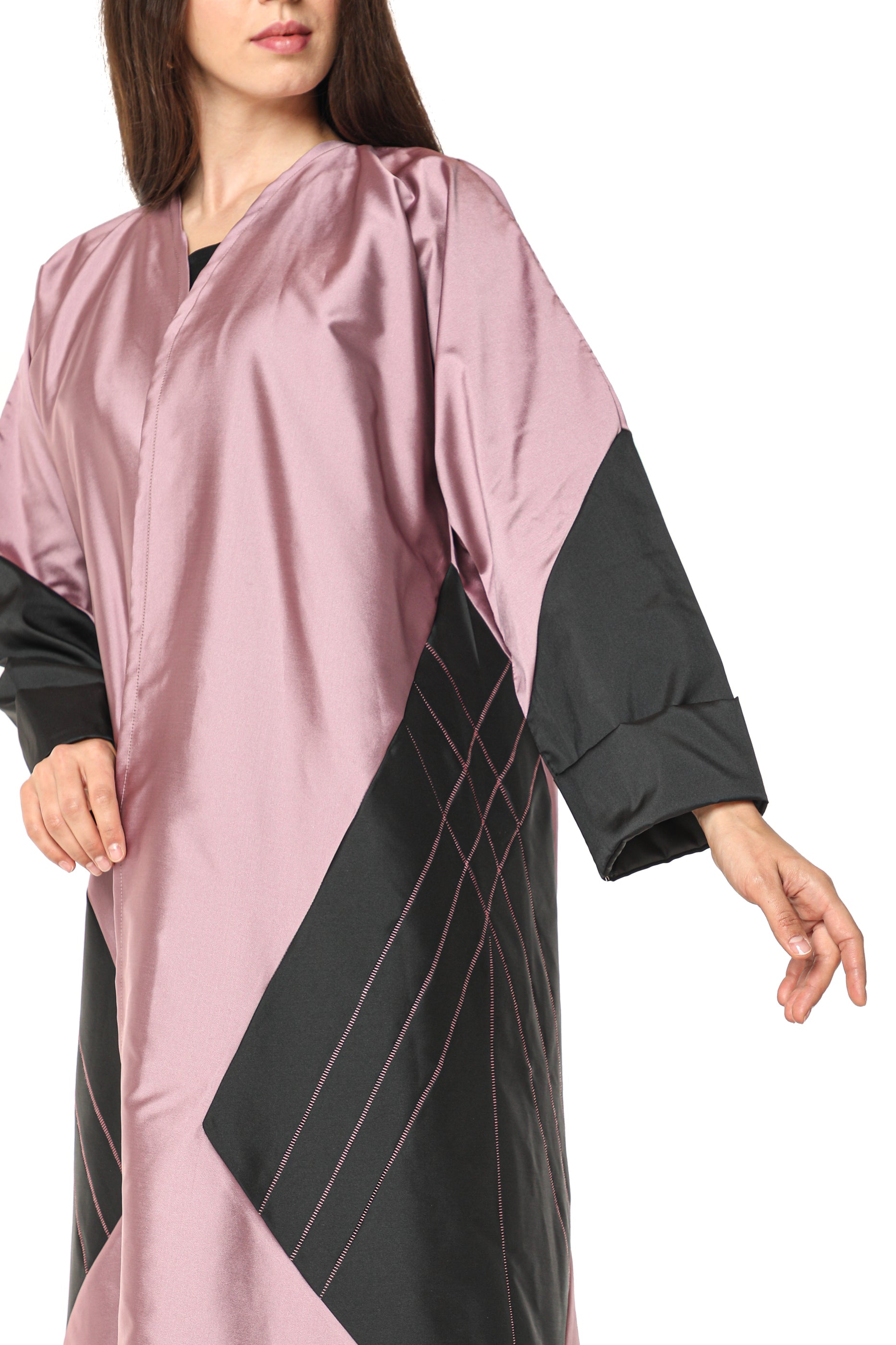 MOiSTREET Victoria Satin Abaya with Thread Work (7542227173603)