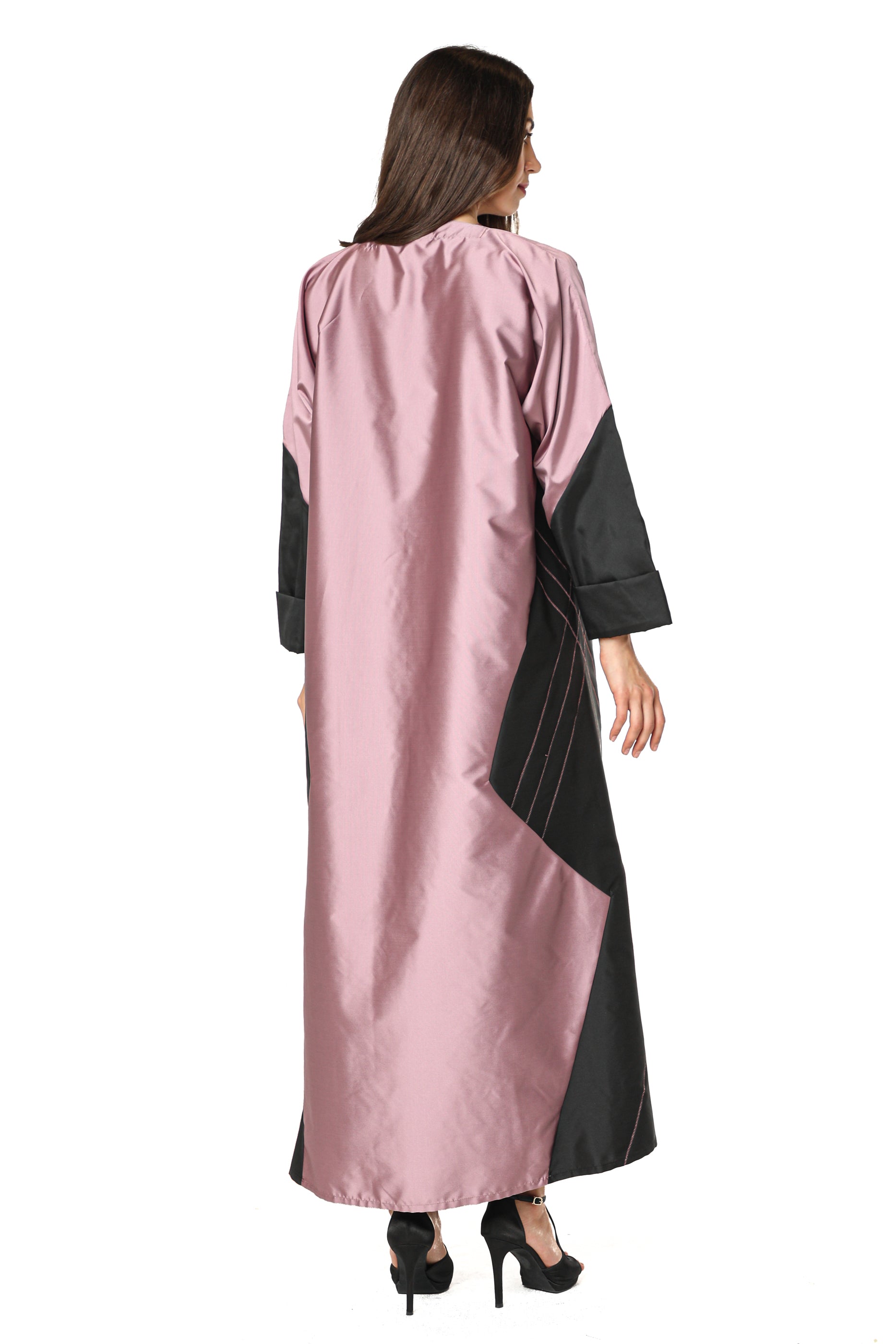 MOiSTREET Victoria Satin Abaya with Thread Work (7542227173603)