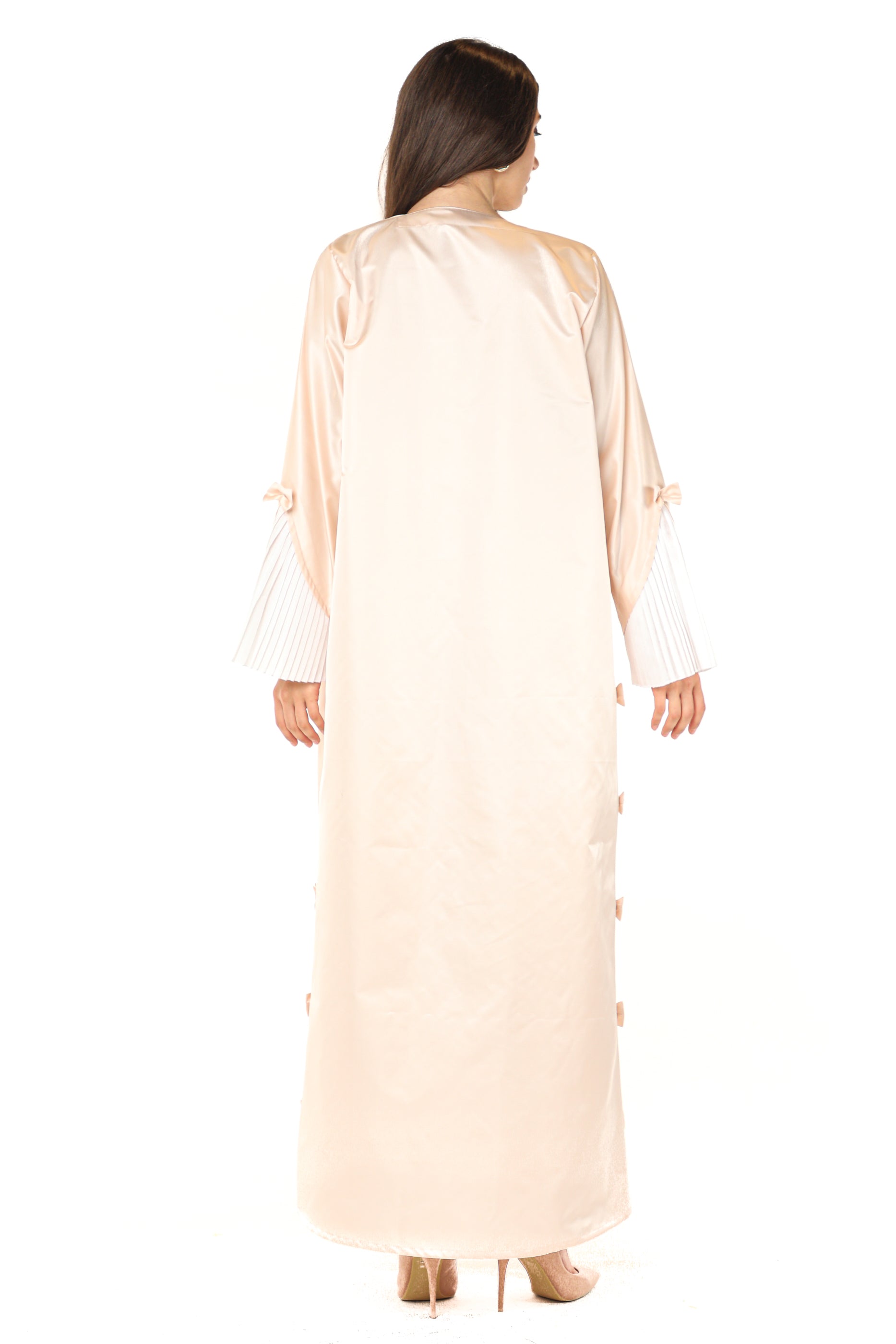 MOiSTREET Victoria Satin Beige Abaya (7542240116963)