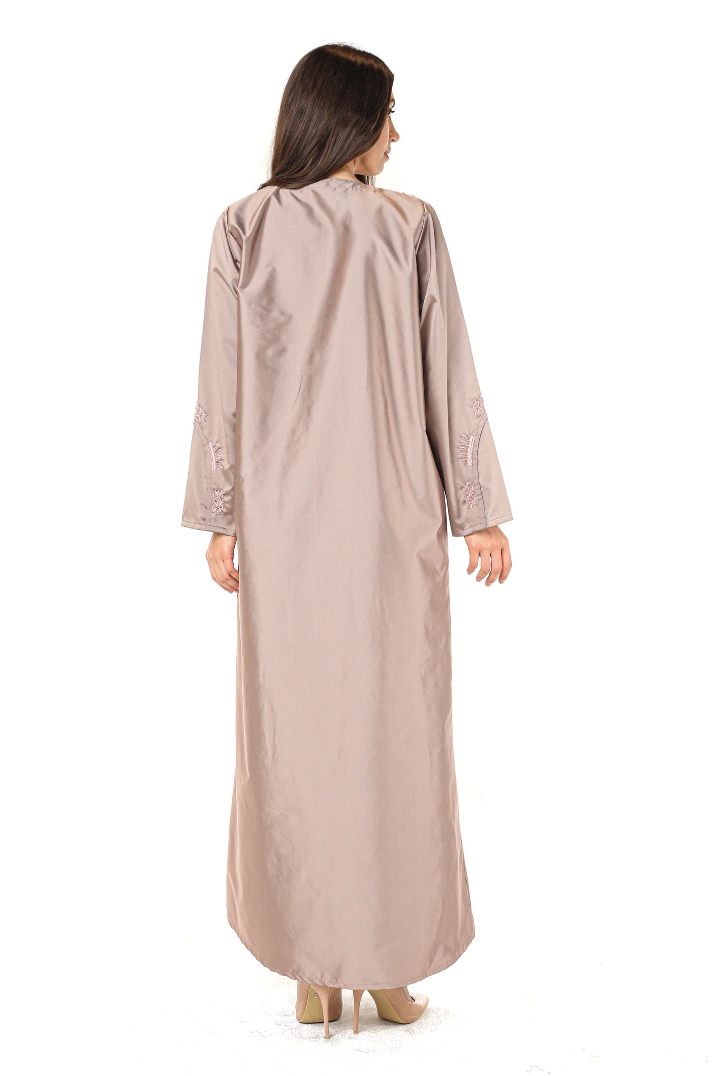 MOiSTREET Victoria Satin Beige Abaya (7542252667107)