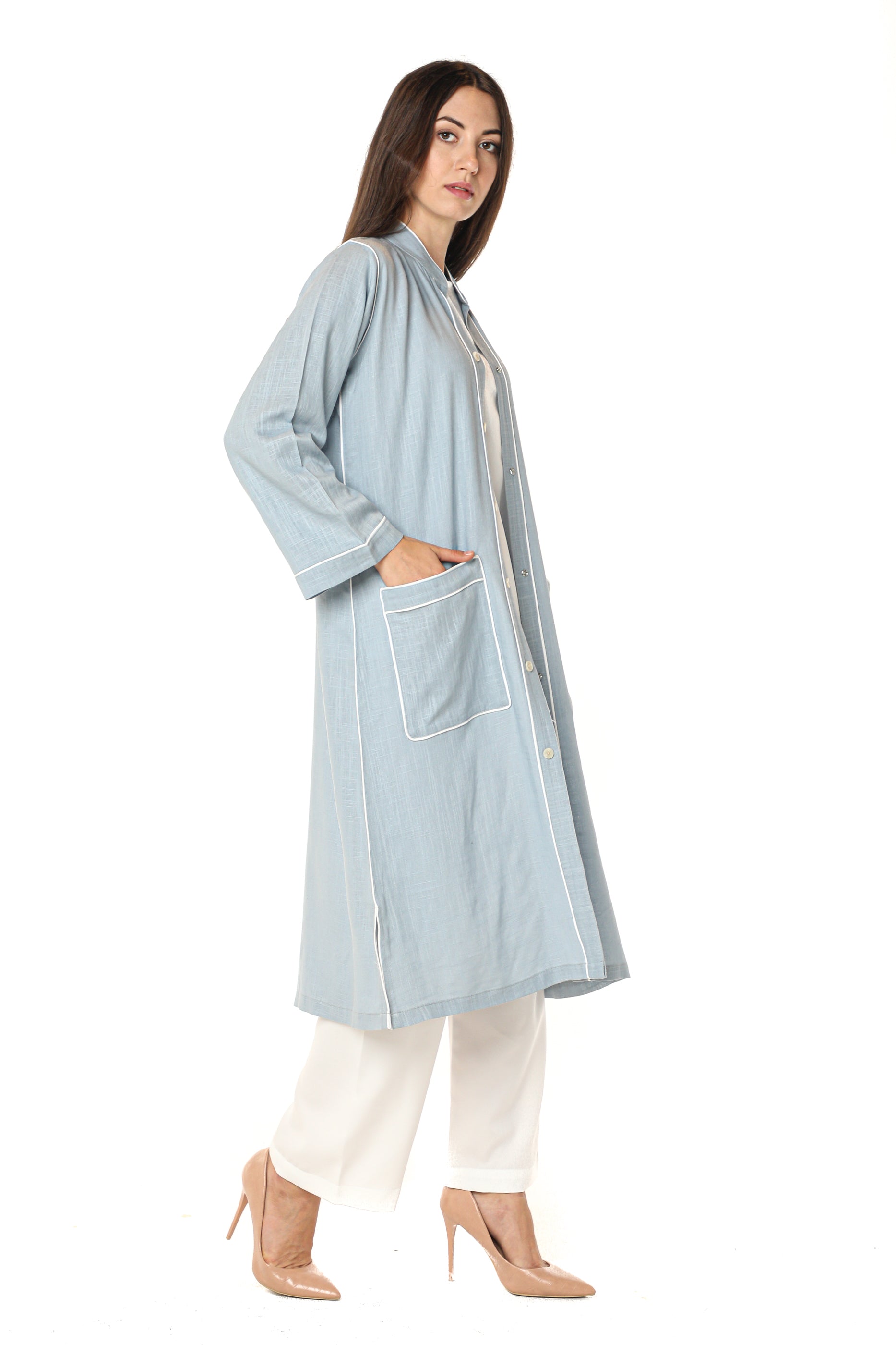 MOiSTREET Linen Fabric with Crepe Top and Pants (7544630968547)