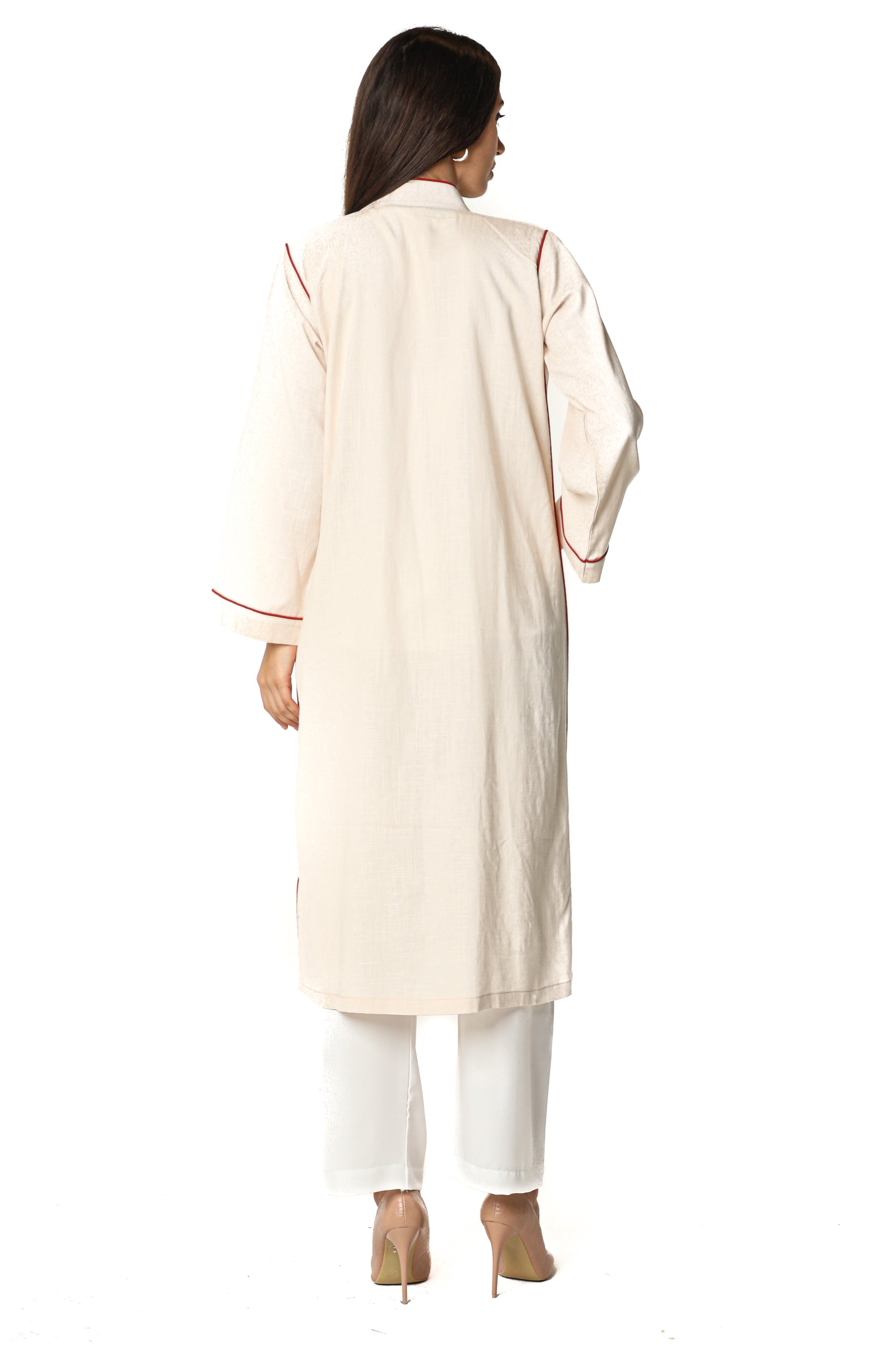 MOiSTREET Linen Fabric with Crepe Top and Pants (7544635064547)