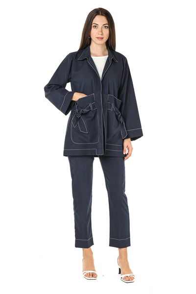 MOiSTREET Shamua Fabric Jacket And Pants with Crepe Top (7547333804259)