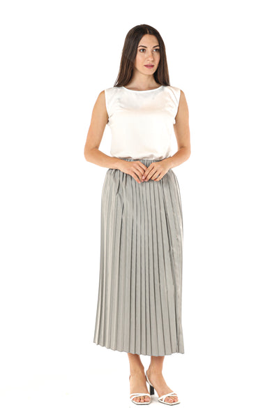 MOiSTREET Grey Shamua Pleated Skirt (7580616786147)