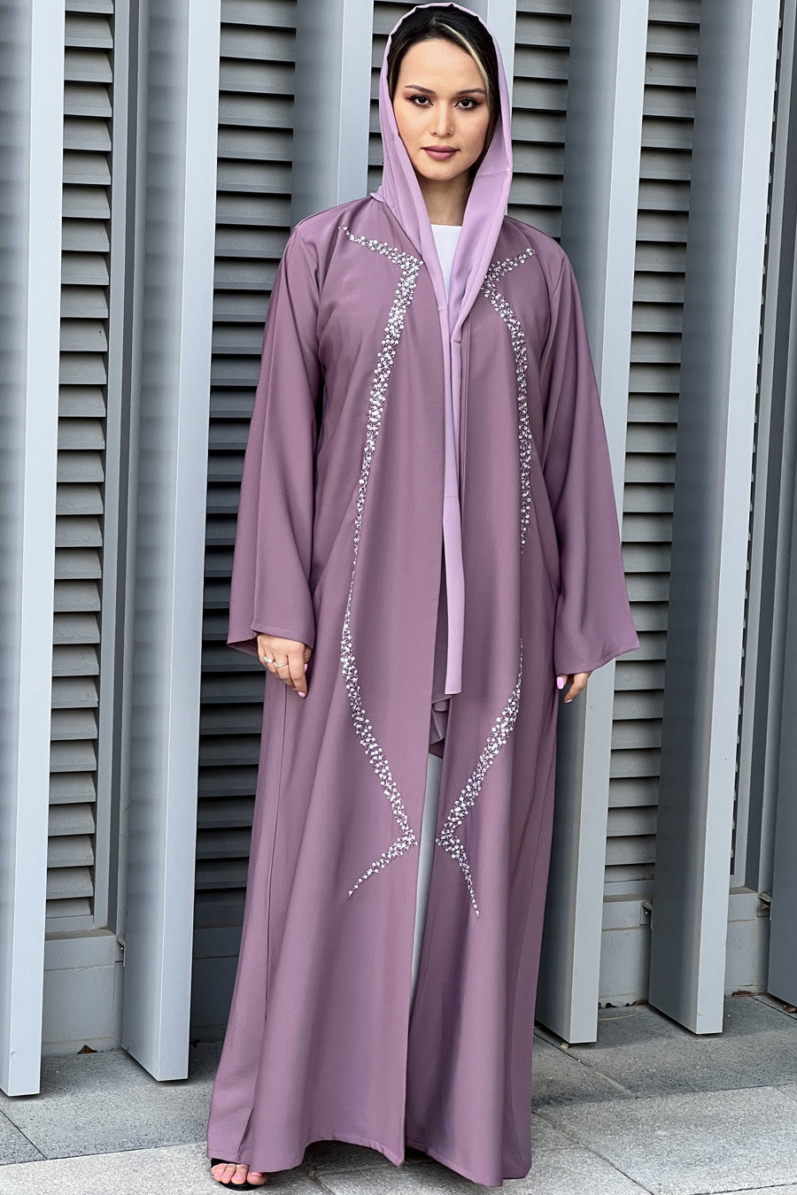 MOiSTREET Mountbatten Pink Korean Nada Embroidery Abaya (7634536464611)