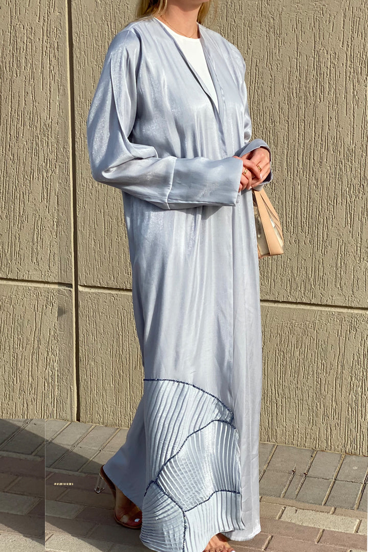 MOiSTREET Grey Rotana Shimmer Designer Abaya (6804498940088)