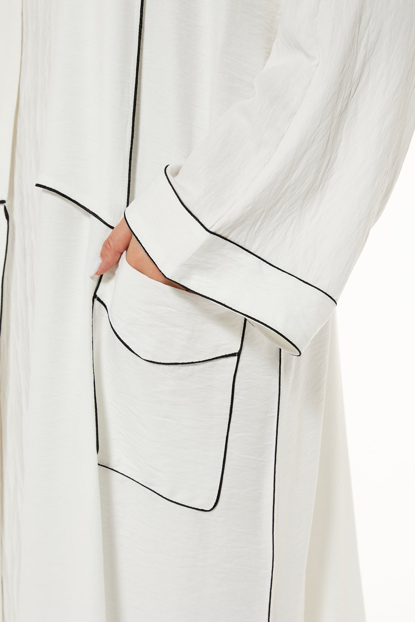 White Linen Casual Abaya (7464330854627)