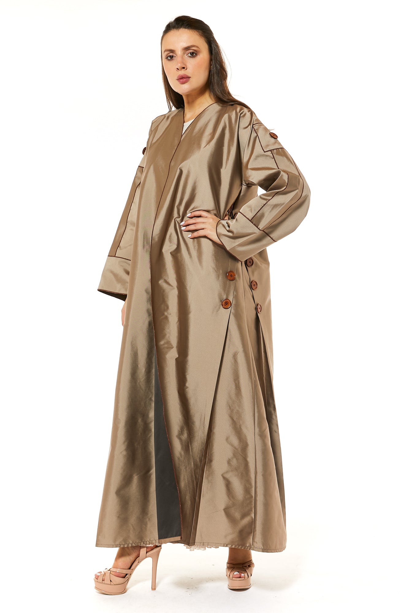 MOiSTREET Tan Casual Abaya (7482393821411)