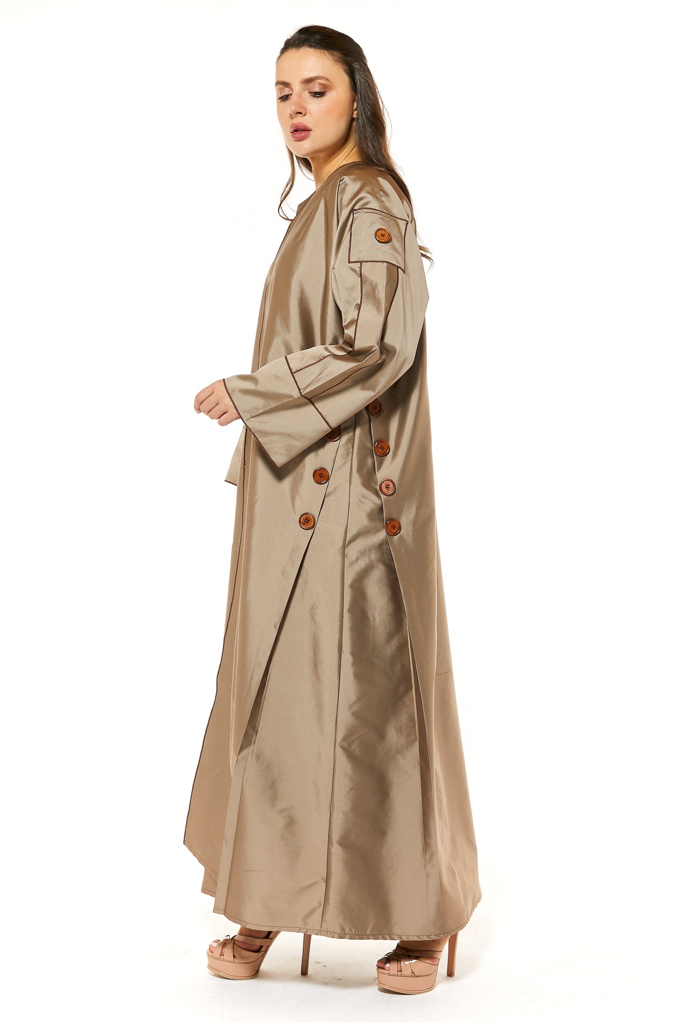 MOiSTREET Tan Casual Abaya (7482393821411)