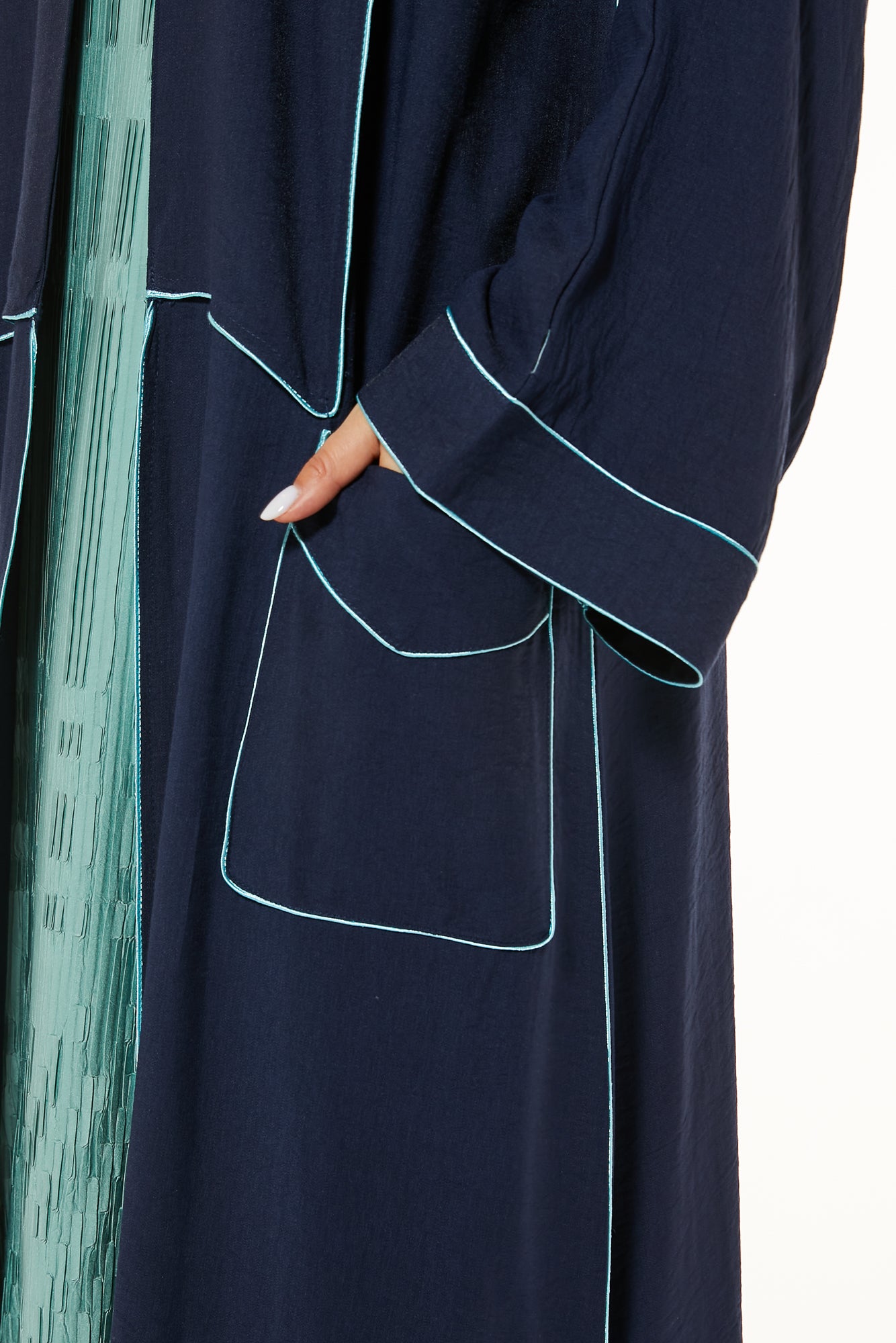 MOiSTREET Navy Casual Abaya with Pockets (7493298979043)