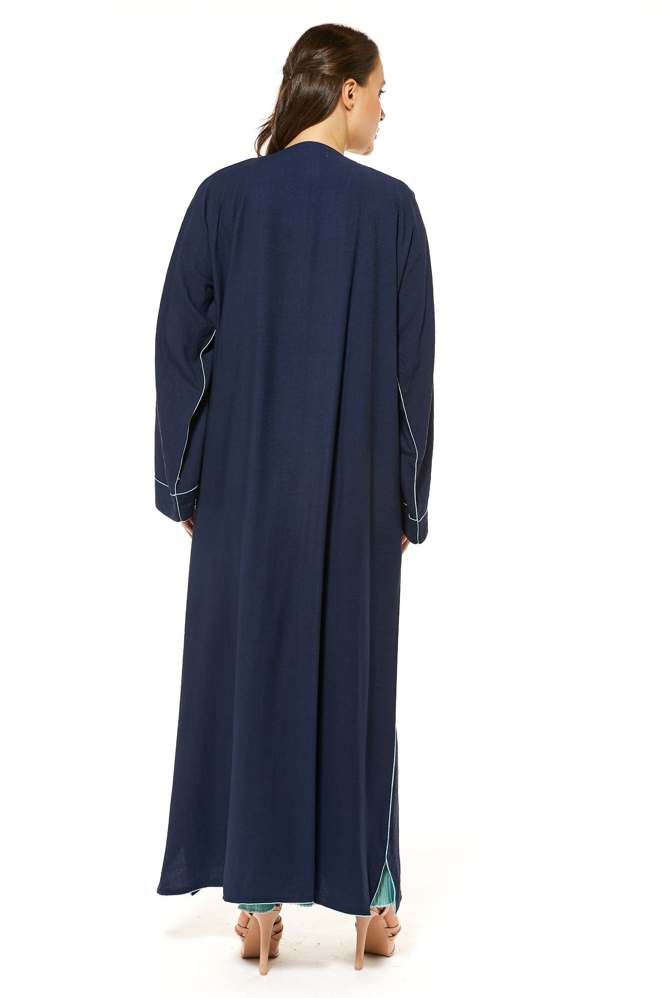 MOiSTREET Navy Casual Abaya with Pockets (7493298979043)