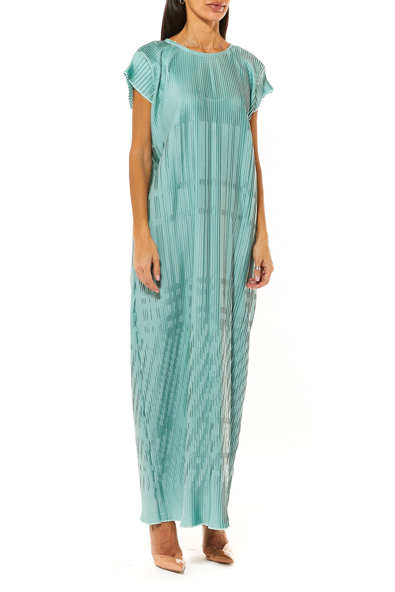 Shadow Green Silk Under Dress (7476355203299)