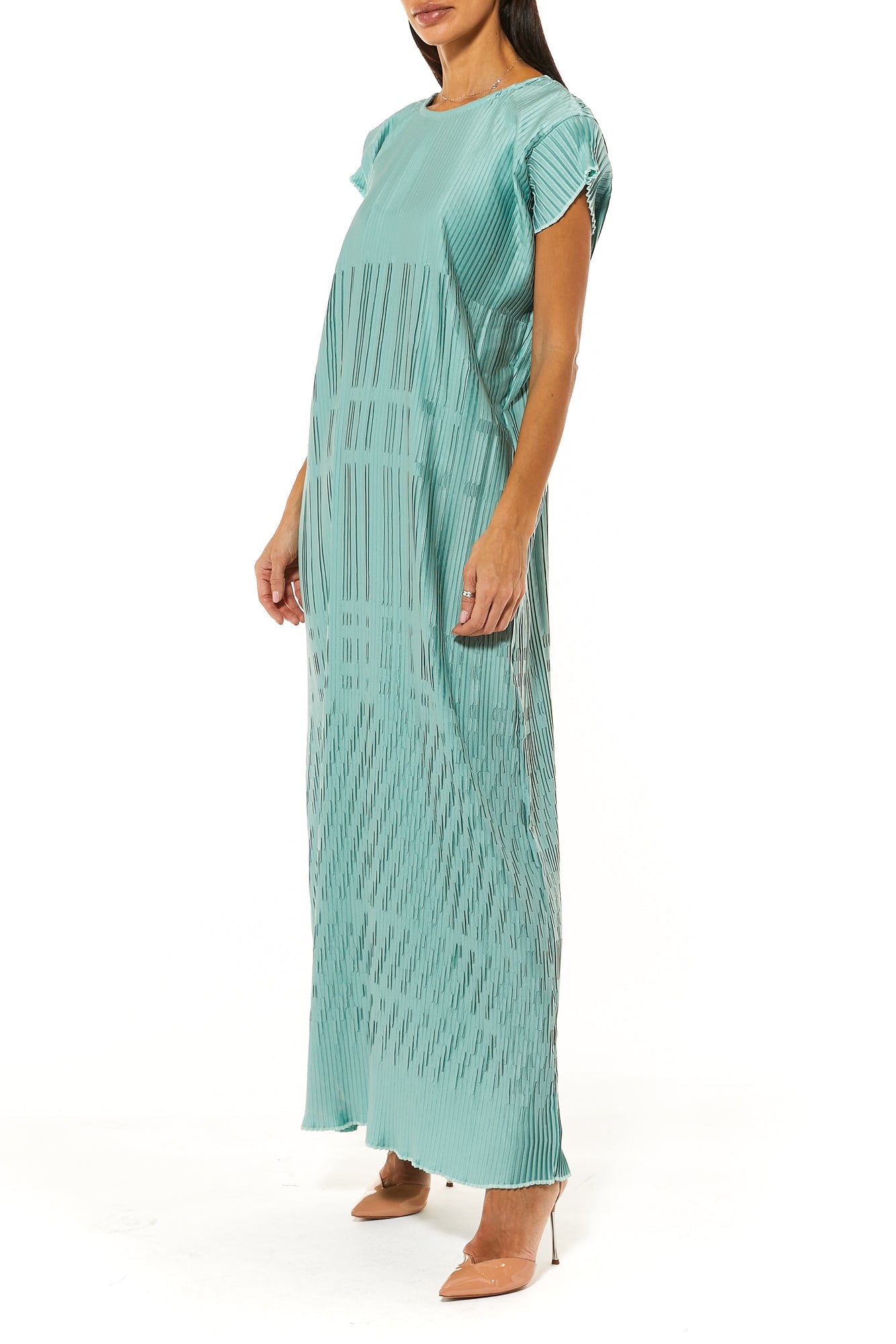 Shadow Green Silk Under Dress (7476355203299)