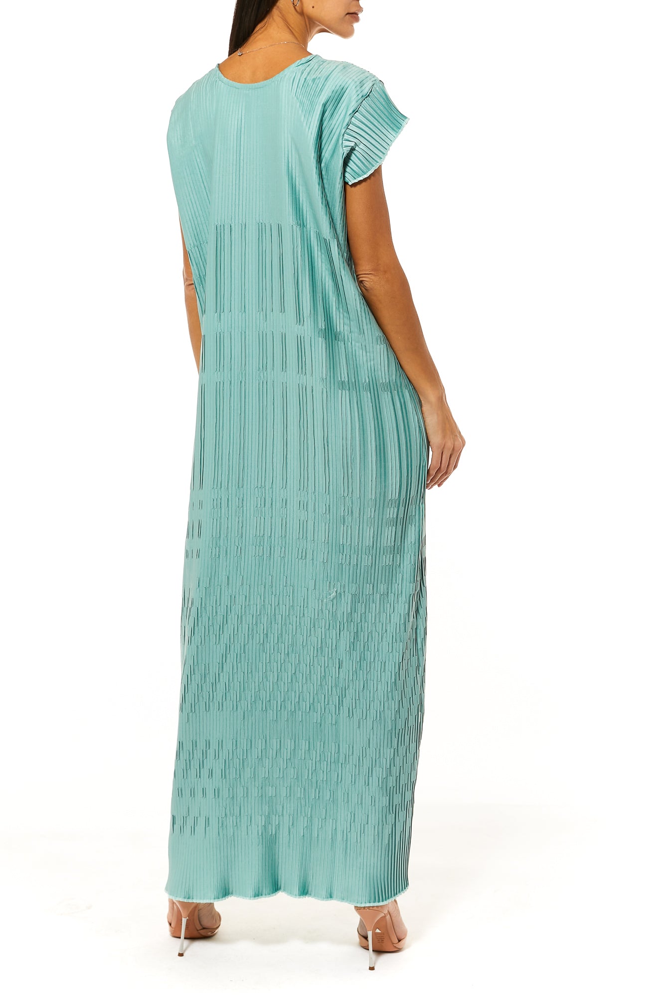 Shadow Green Silk Under Dress (7476355203299)