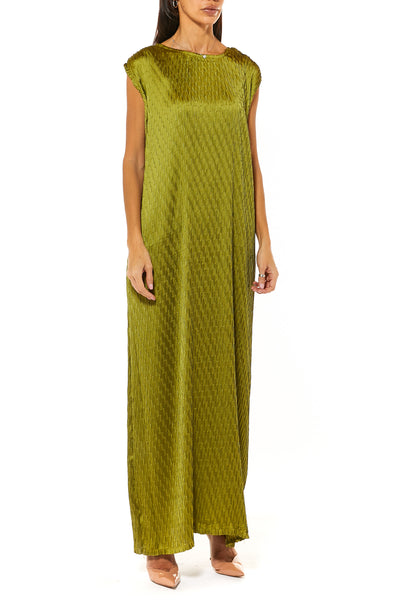 MOiSTREET Green Silk Under Dress (7482579583203)
