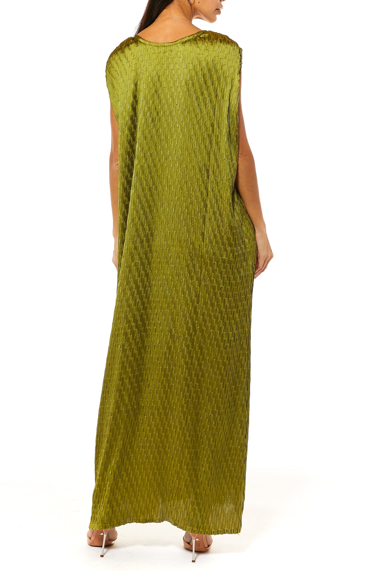 MOiSTREET Green Silk Under Dress (7482579583203)