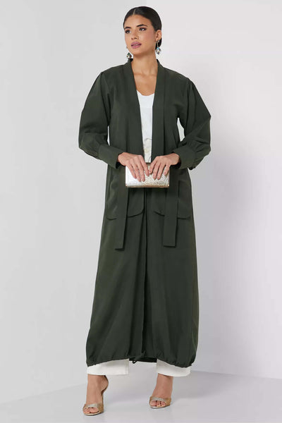 Copy of MOiSTREET Classic Coloured Maroon  Abaya with Pockets (7922917212387)