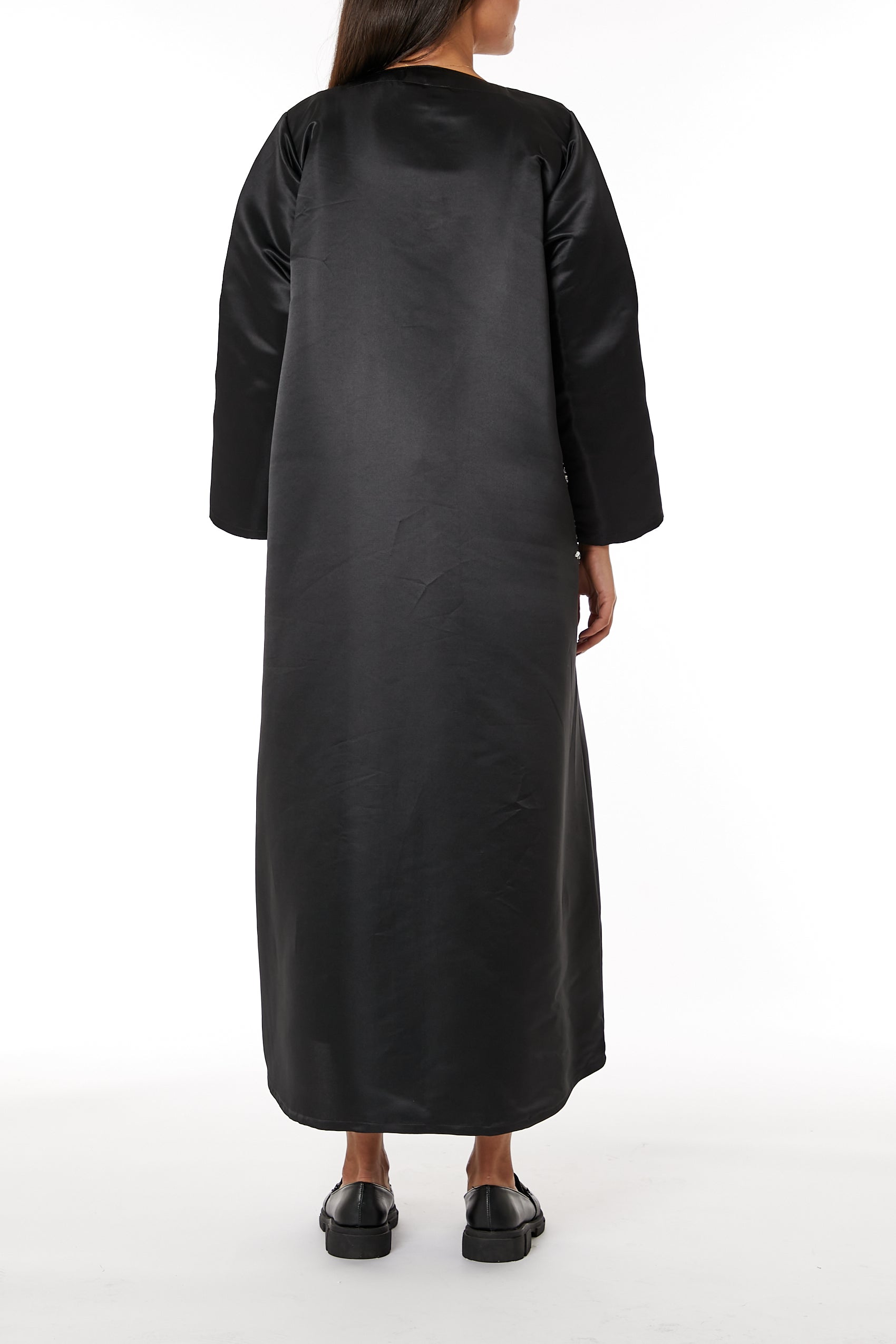 Copy of MOiSTREET Black Criss-Cross Linen Abaya (8049877975267)