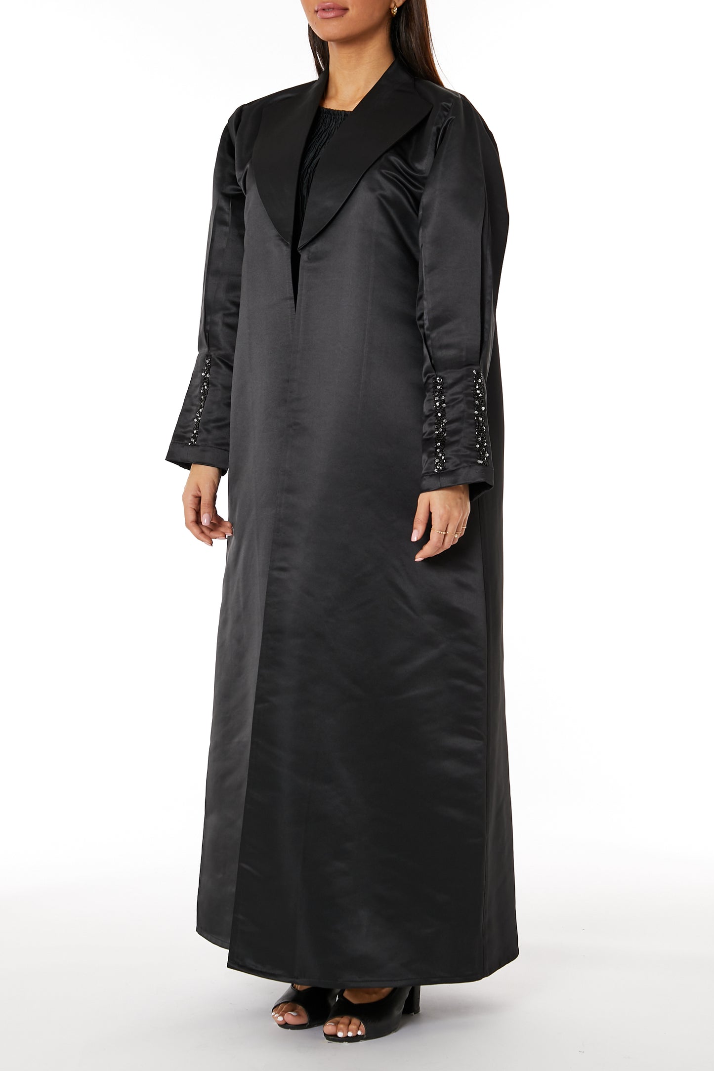 Copy of MOiSTREET Black Bridal Satin Abaya (8053441036515)