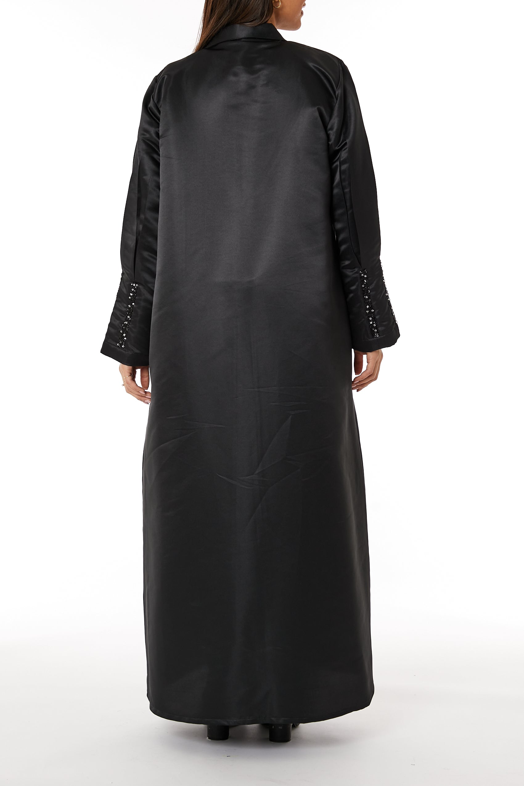 Copy of MOiSTREET Black Bridal Satin Abaya (8053441036515)